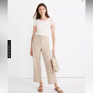 Madewell Slim Emmett Wide-Leg Pants in Gingham Check
